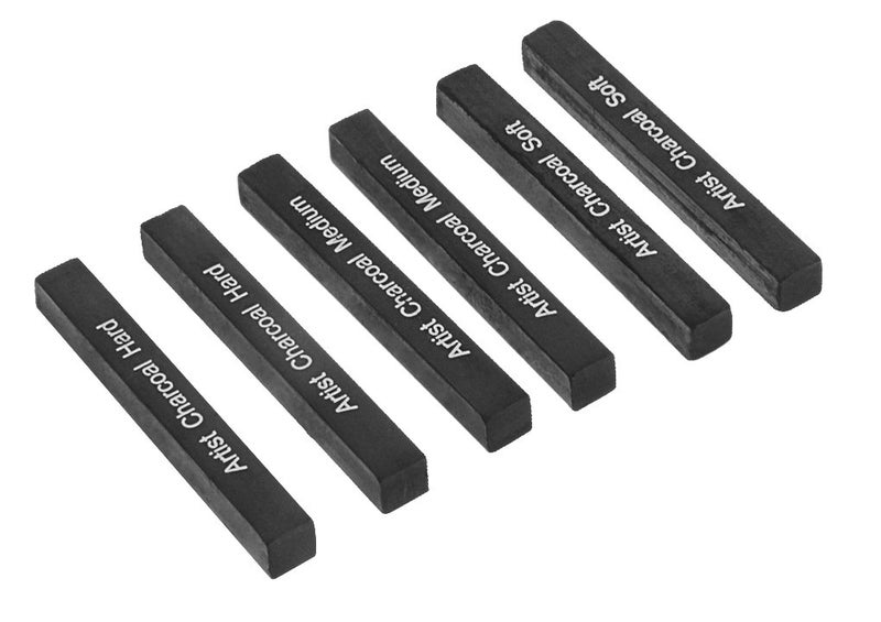 Clobeau Artist Compressed Charcoal Sticks for Sketching, Drawing, Shading, Soft, Medium, Hard, Art Supplies Sketch Kits Tools, 6-Piece Boxed - Image 5